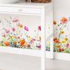 Handbemalte Blumen und Blätter Fensteraufkleber Künstlerische Glasfenster- und Türfolien für Wohnzimmer Heimdekoration