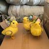 1 Pack 3pcs Cute Little Yellow Chick Straw Animal Figurine, Home Decor Item, Plush Toy, Gift