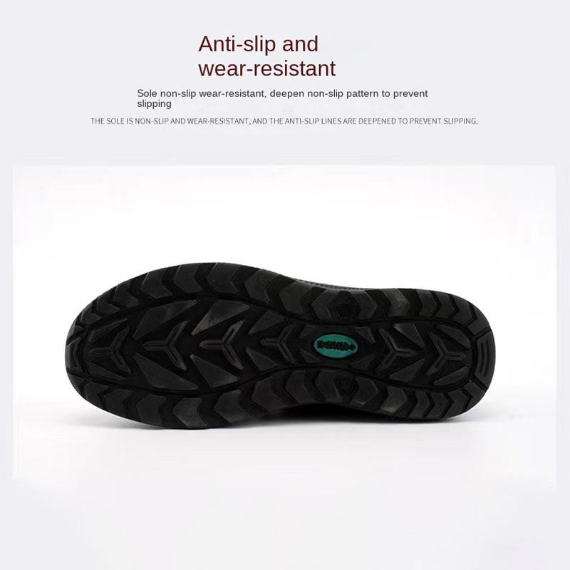 Oulylan Steel Toe Lightweight Labor Footwear Men Anti-Puncture Non-Slip Soft Sneakers Anti-Smash Fly Woven Breathable Work Shoes