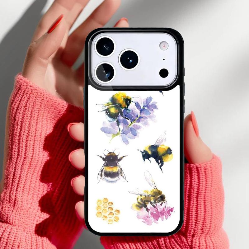 Bee Honey Phone Case for iPhone 17 16 15 14 13 Pro Max Back Cover for 12 11 Pro Coque