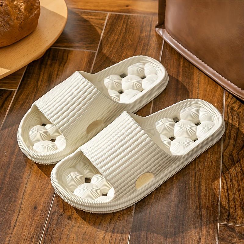 1 пара тапочек из ЭВА для всех сезонов полосатый узор мягкая подошва нескользящие тапочки для душа в помещении с защитой от протеканий удобная стелька и подкладка 36-37 белый 990₽