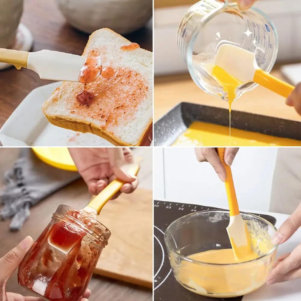 Multi-Functional Silicone Butter Knife Scraper High Temperature Resistant Elbow Stirring Stick Can Opener Baking Jam Spatula