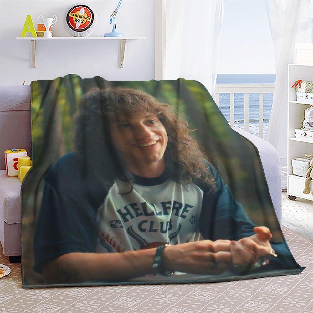 Eddie Munson Stranger Things Tragbare Warme Überwurfdecken für Bettwäsche Reise