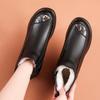 Fashion GKTINOO Fashion Winter Women Genuine Leather Ankle Boots Female Thick Wool Warm Snow Boots Mother Waterproof Non-slip Booties