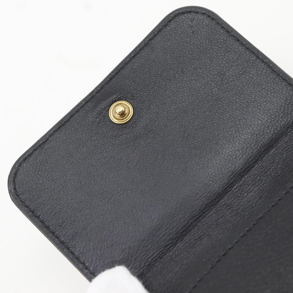Balenciaga Cash Mini Tri-fold Wallet 593813 Black Leather Unisex Used
