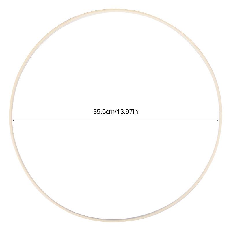 5Pcs Wooden Hoops DIY Handmade Round Bamboo Catcher Wooden Ring Wedding Wreath Floral Hanging Crafts Home Garden Wall Decoration