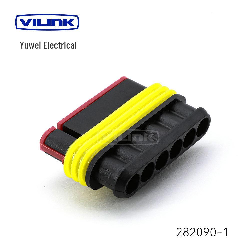 High-Quality AMP Automotive Waterproof Connector Pair for Quick Wire Connection (Male & Female), Model 282080-1.
