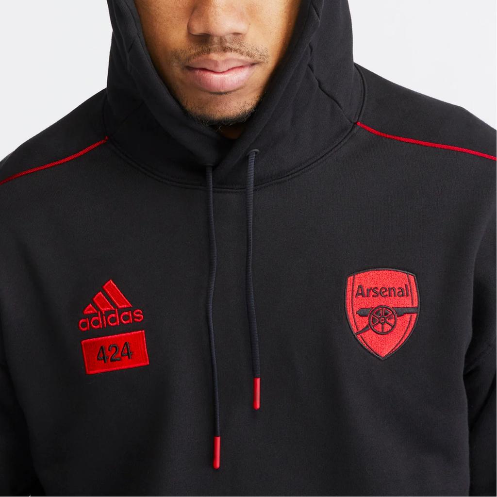 adidas X 424 Collaboration Arsenal AFC Comfortable Casual Hoodie Football Long Sleeve Sweatshirt Men Sweatshirt Black H31430