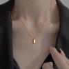 Colier cu pandantiv cu textura metalică, simplu, mic, pepită de aur, pentru femei, accesoriu zilnic la modă, bijuterii de petrecere, cadouri de zi de naștere