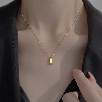 Neue Einfache Kleine Goldnugget Metalltextur Anhänger Halskette für Damen Modisches Alltagsaccessoire Partyschmuck Geburtstagsgeschenke