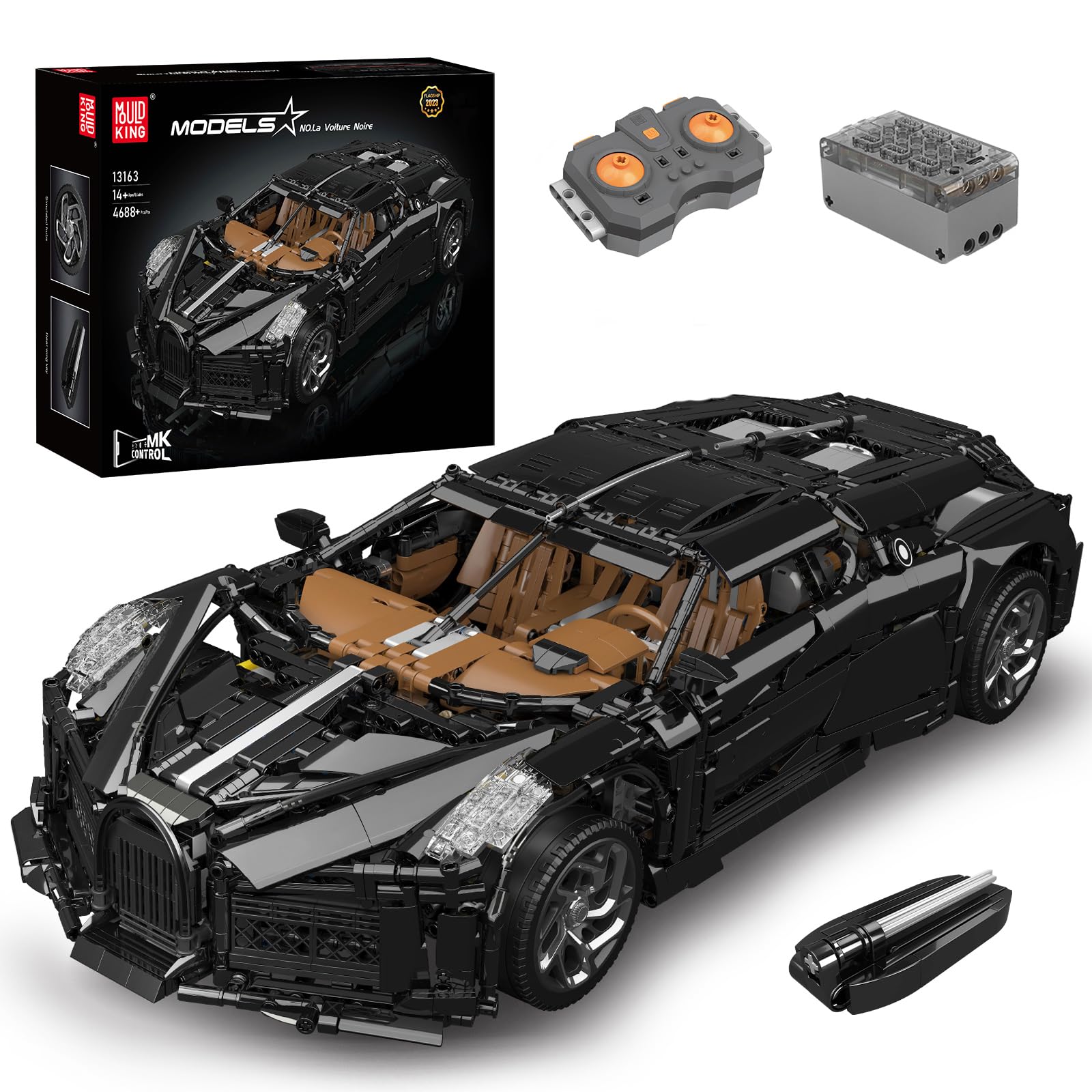 

Mould King 13163 Технология Модель спортивного автомобиля Блок Управление через приложение Пропорциональный Электрическая технология Механическая группа Автомобиль Набор блоков-зажимов