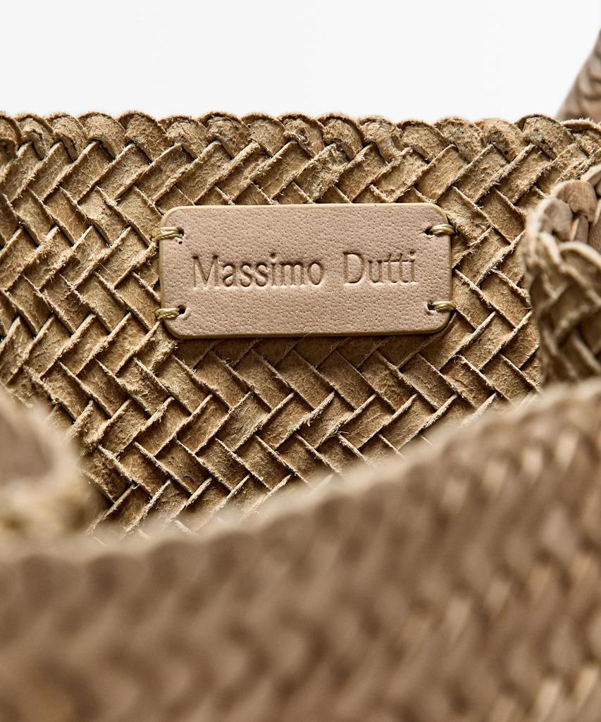 Massimo Dutti Napa Leather Weaving Bucket Bag