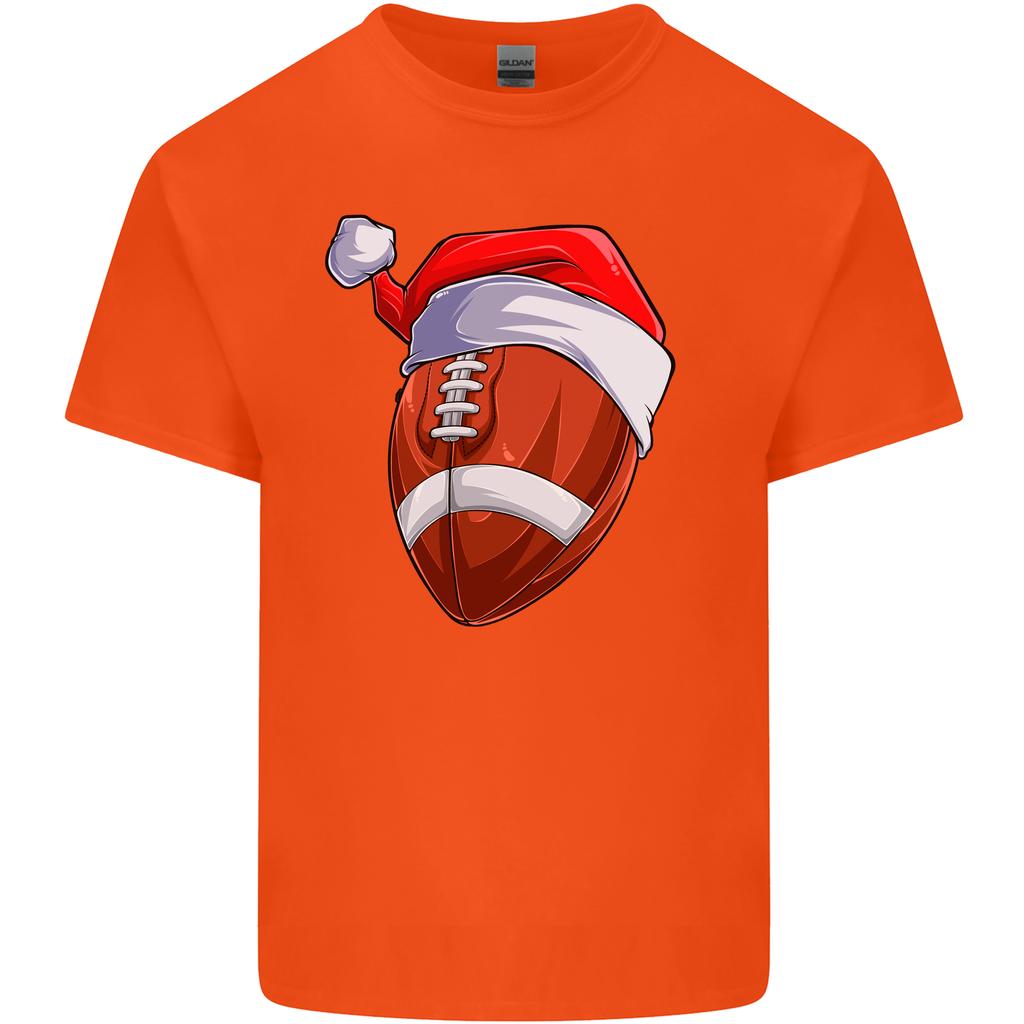 Christmas American Football Santa Hat Xmas Unisexs Light Cotton TShirt