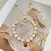 Christmas Ladybug and Bee Handmade Bracelet with Zirconium and Freshwater Pearls