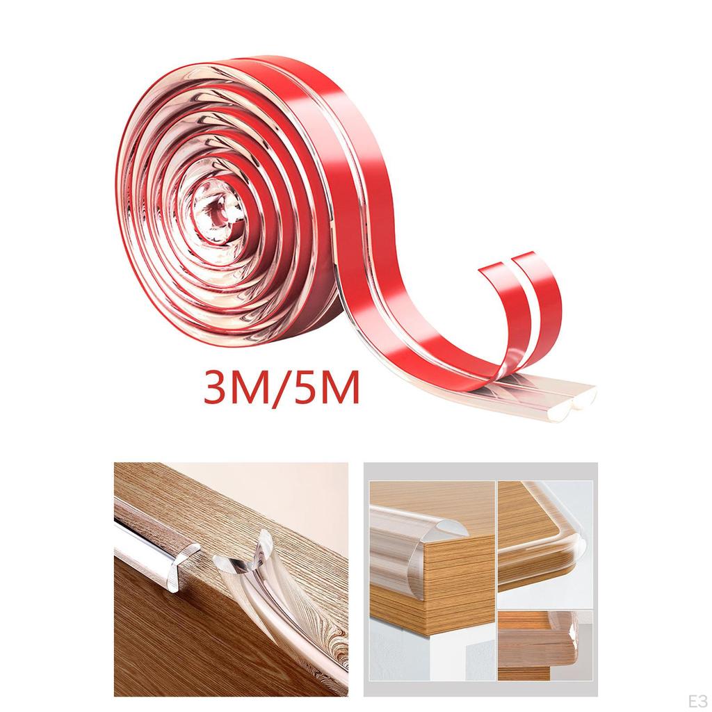 Clear Strip Easy Clean Cut-Out Soft Corner Guards Safety Tables Protectors