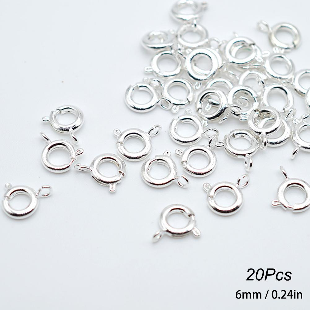 10Pcs Pure Copper Plated O Spring Clasps Round End Connectors For DIY Bracelet Jewelry Making Accessories