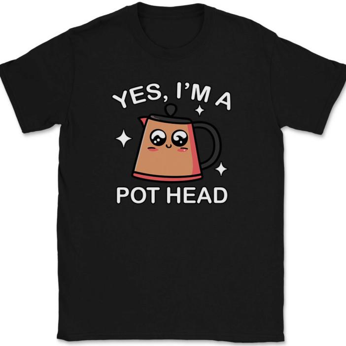 

Yes I m A Pot Head T-Shirt Tee Funny Coffee Caffeine Humor L