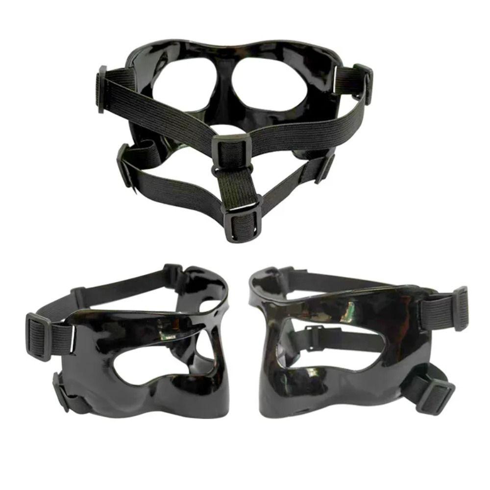 Black/Clear Basketball Face Mask Elastic Strap Face Guard Practical Nose Protector  Outdoor Sports