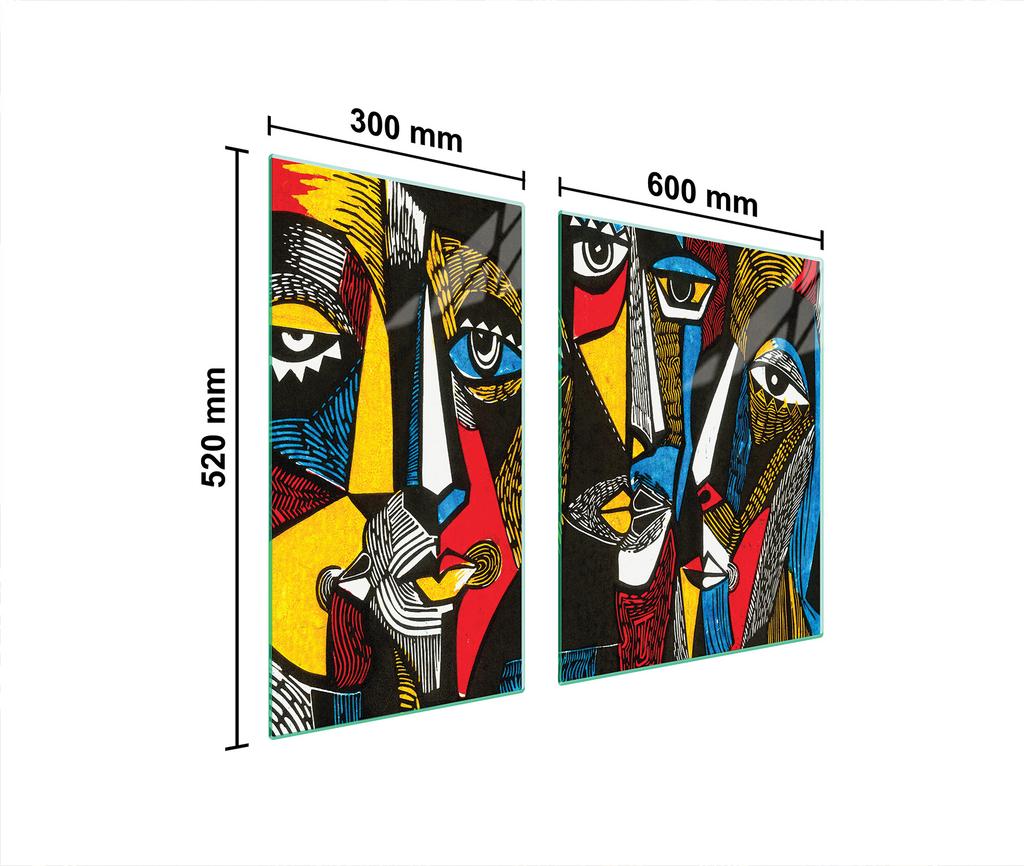 SZKLANA PŁYTA OCHRONNA NA KUCHENKĘ 90x52 POP ART.