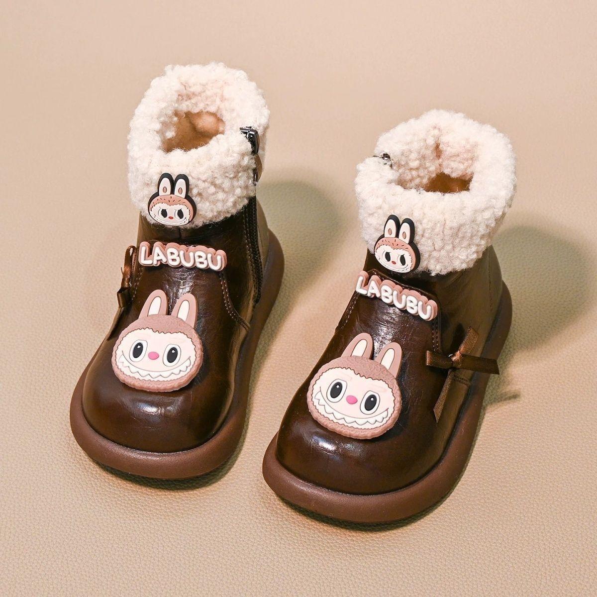 

Девичьи флисовые ботинки Зимние детские модные ботильоны принцессы 35