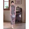 New Chinese style, improved cheongsam dress, gentle wind, great-looking printed slim-fit hip-wrapped dress 11 summer