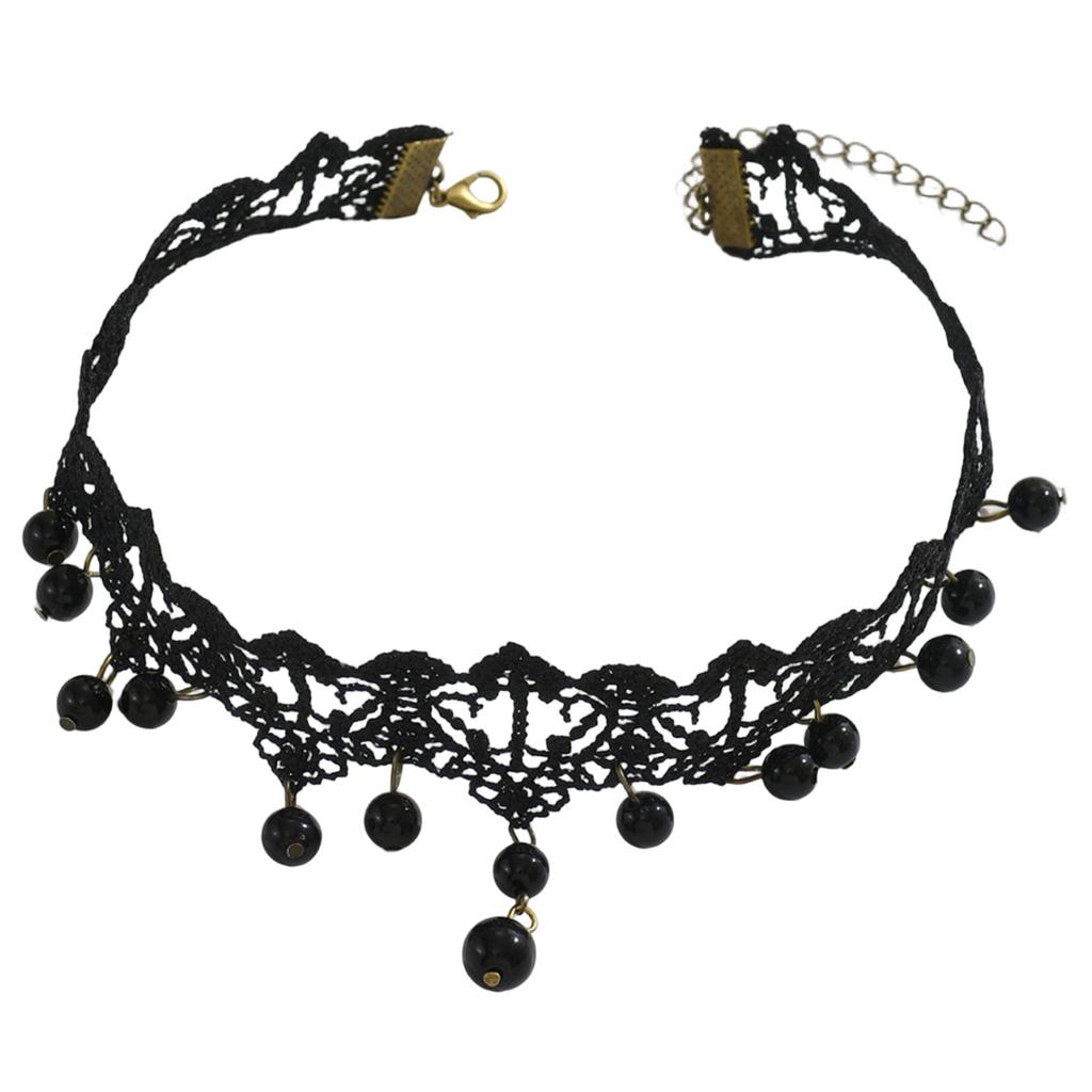 Dark Romance Gothic Lace Necklace Adornment Sturdy Chokers Neckchain Adornment for Fashion Enthusiasts