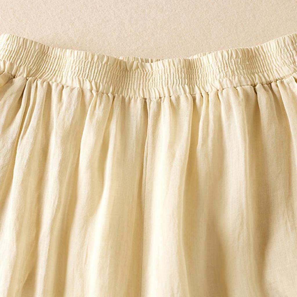 Womens Baggy Cotton Linen Pants Elastic Waist Casual Loose Summer Beach Vacation Pants