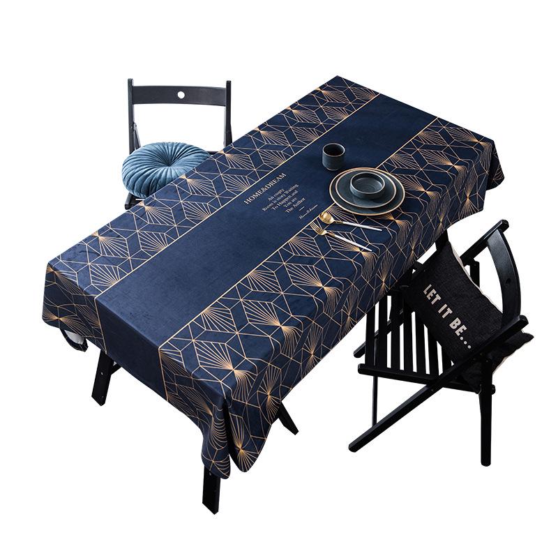 American Light Luxury Flannel Digital Printing Geometric Line Coffee Table Tablecloth Table Cloth