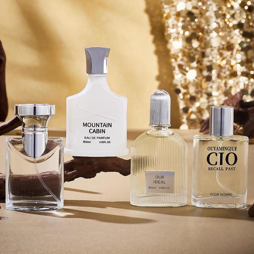 Euro-Asia MG Silver Charm Men's Perfume Set - Fresh Mountain Spring, Light & Elegant, Four-Piece