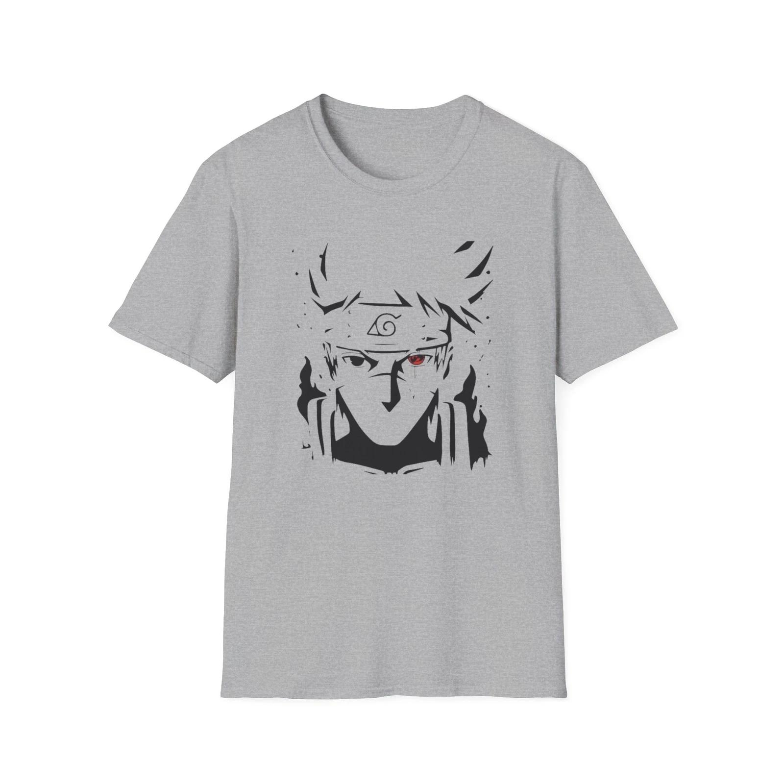 Unisex JL Anime T-Shirt Softstyle Back & Front Printed - Hatake Kakashi 140