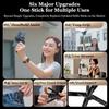 Magnetic Pocket Selfie Stick, 4-in-1 for iPhone with Rechargeable Remote, Portable Extendable Tripod for Travel & Vlogging