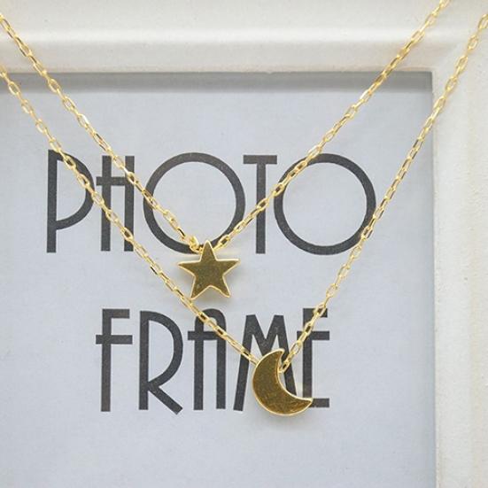 Women's Sexy Star Moon Double-Layer Vertical Drop Bar Pendant Charm Necklace