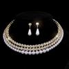 Bridal Pearl Full Diamond Necklace Necklace Diamond Imitation Pearl Bracelet Earrings Necklace Set Women