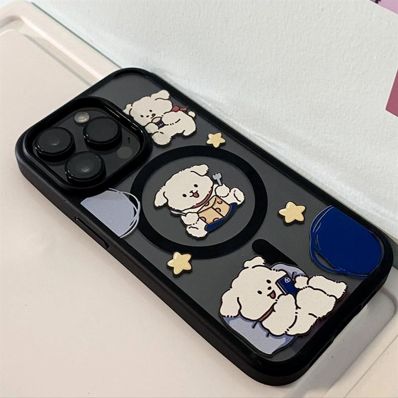 For Apple 15promax Phone Case Magnetic Suction New Transparent Magnetic Suction Phone Case Strong Magnetic Female High-end Feeling Light Luxury