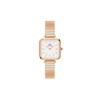QUADRO Series Watch Quartz Movement Stainless Steel Strap 22mm White Dial Women's Watch Retro Square DW00100517