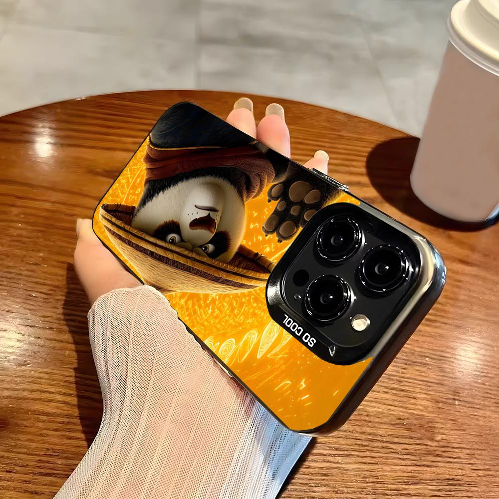 Kung Fu P-PandaES Phone Case Matte Colored Silver For Iphone 17 Air 16 15 14 Pro 13 12 Plus 11 7 8 Max Luxury Cover