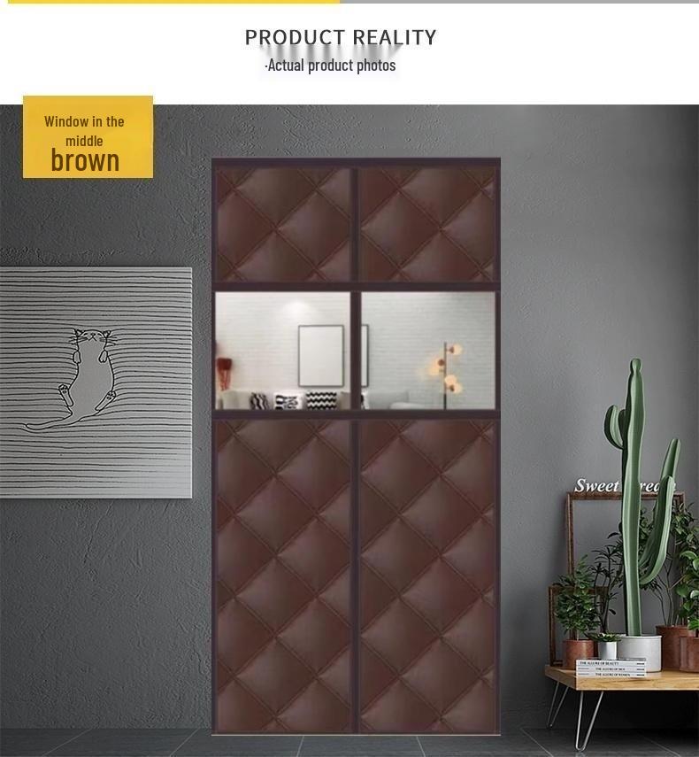 Winter Geïsoleerd Winddicht Katoenen Deurgordijn met Magnetische Zuiging - Warme Huis Airconditioning Barrière, Geen-Boor Scheidingswand Installatie