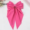 Atmospheric Look Hair Accessories Bow Clip with Heart Leopard Print Ribbon, Large Long Tail Spring Valentine Day Gifts for Women, Sweet Accessory