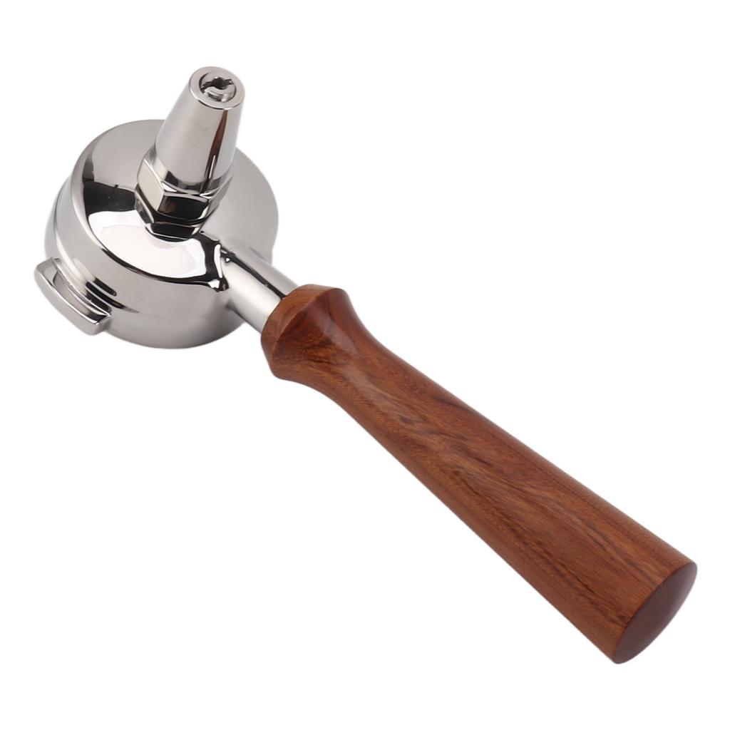58mm Portafilter Stainless Steel Coffee Tea Portafilter Holder Single Spout Brewing Coffee Filter Wooden Handle Coffee Accessories