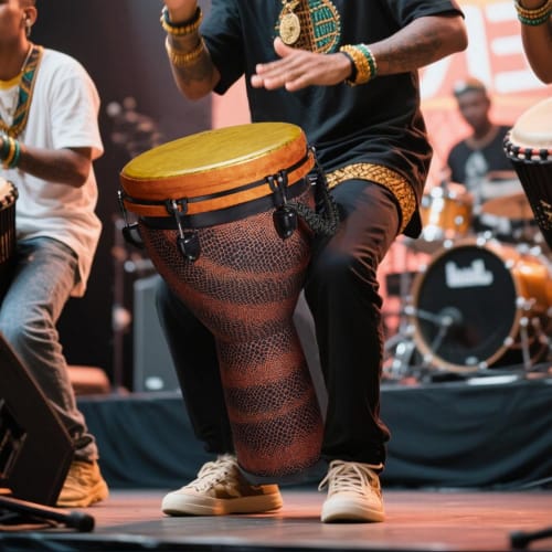 Tyoksi Djembe Hand Drum, Folk Percussion Instrument, Suitable for Beginners and Adults (12-inch, 4-inch)