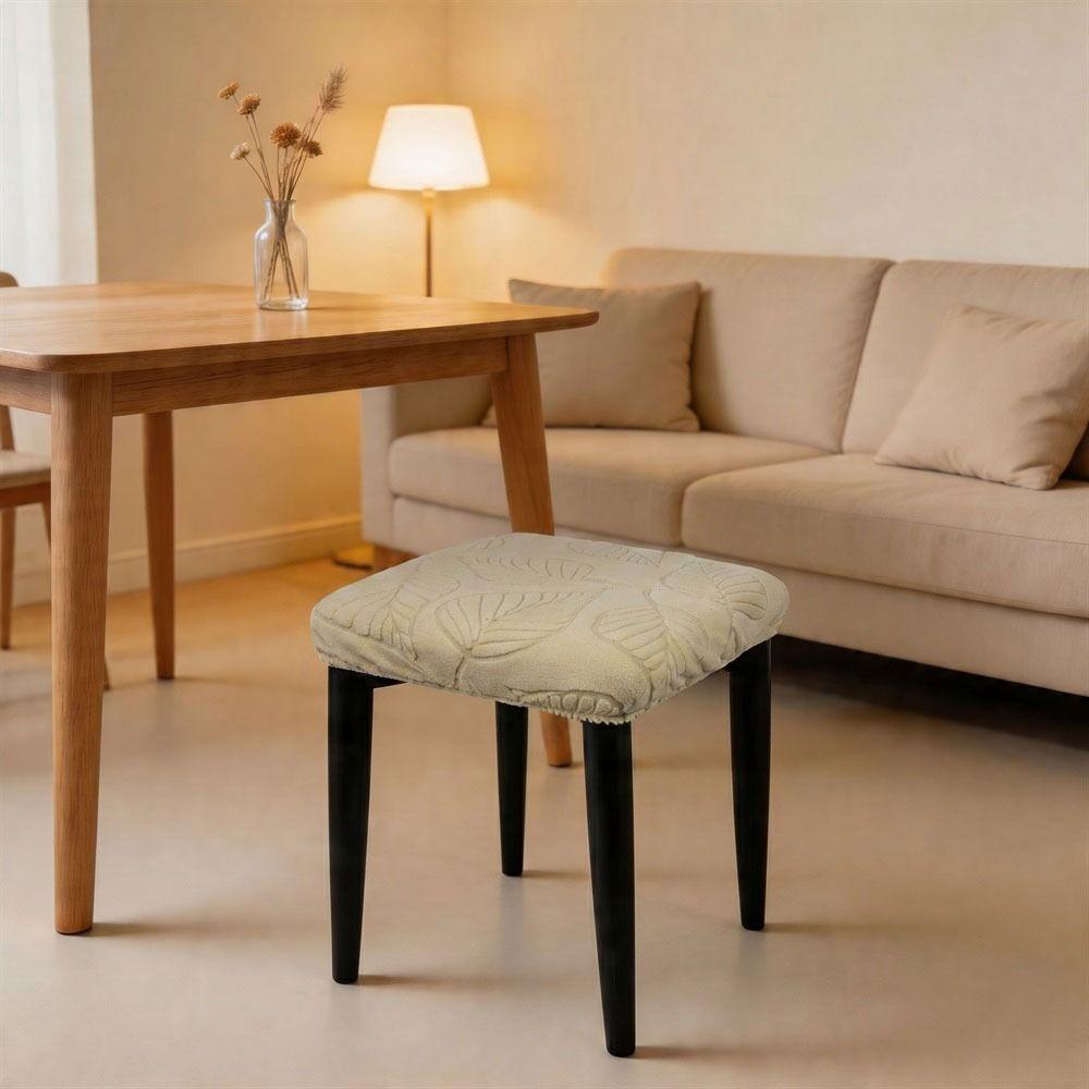 Solid Color Chair Seat Cover Waterproof Stool Cover Stretch Seat Covers  for Square Chairs