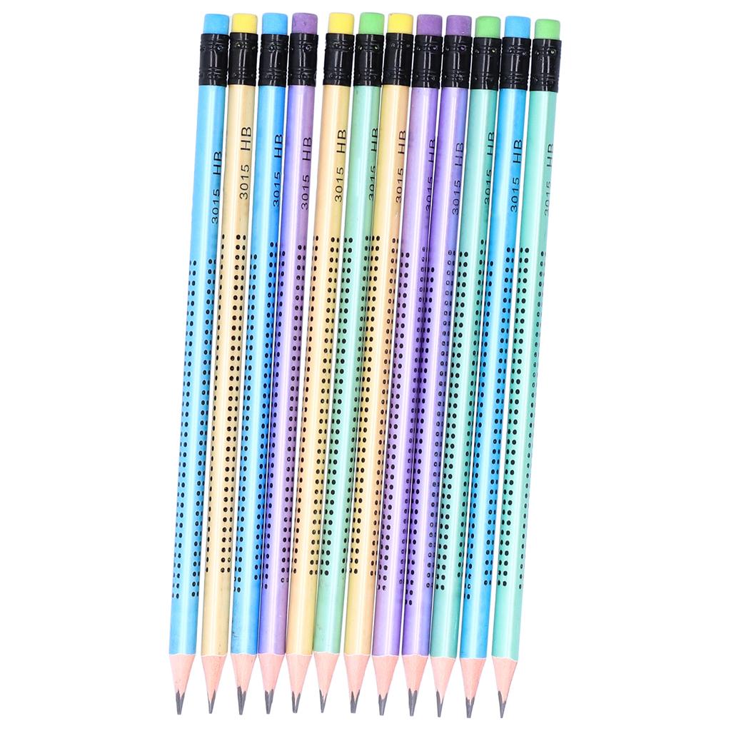 12Pcs Pencil Painting Composition NonSlip Pen Set with Sharpener Stationery Replacement