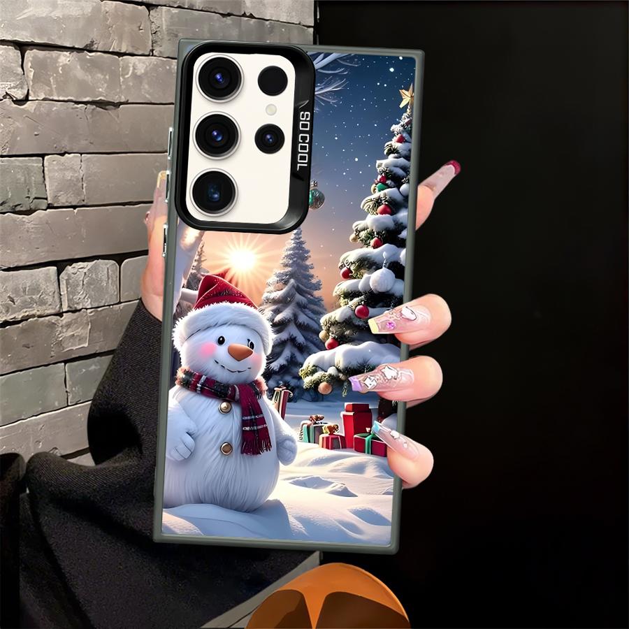 Winter Christmas Snowman Soft Shell Phone Case for Samsung Galaxy S22 Ultra S21 S24Ultra S20 FE S25Plus S23 S25 S24 FE Note 20