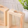 Hydroponic Plants Container with Wood Frame Transparent Glass Test Tube Vase Flower Pot Home Tabletop Bonsai Decorations Crafts