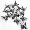 Butterfly Wall Decals 12 Pieces Skeleton Flower Wall Decor Halloween Decoration 3D Window Butterfly Decals For Home Classroom