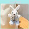 Plush Bunny Unique Keychain With Dazzling Pearl Chain Available In Soft Color Options