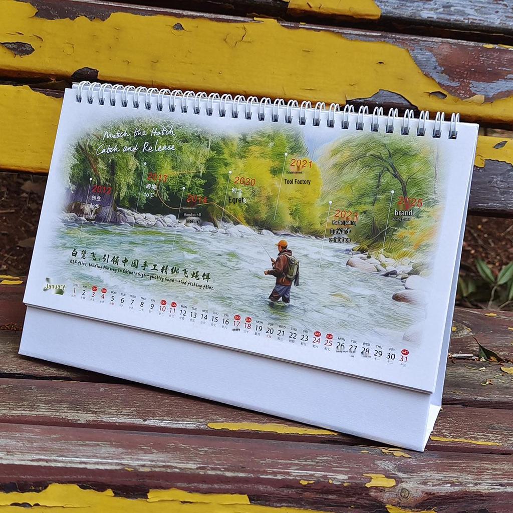 White Egret Fly Fishing Desk Calendar 2026-2027: Extended Collector's Edition with Ultra-Long Battery Life