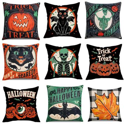 Halloween Pumpkin Skeleton Pillow Festival Home Party Decoration Living Room Sofa Cushion Bedroom Bedside Pillow Cover