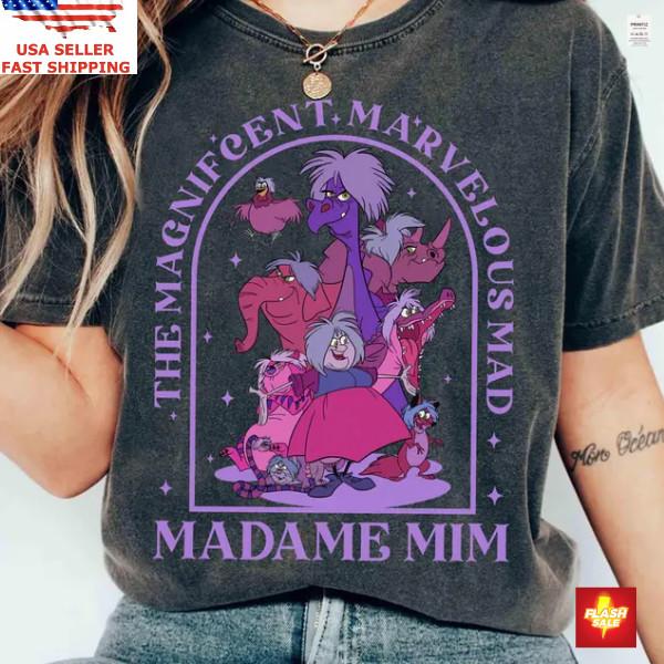 Винтажная футболка Мадам Мим – Футболка с героями Disney Villains, Футболка для поездки «Меч в камне», Унисекс XXXXL