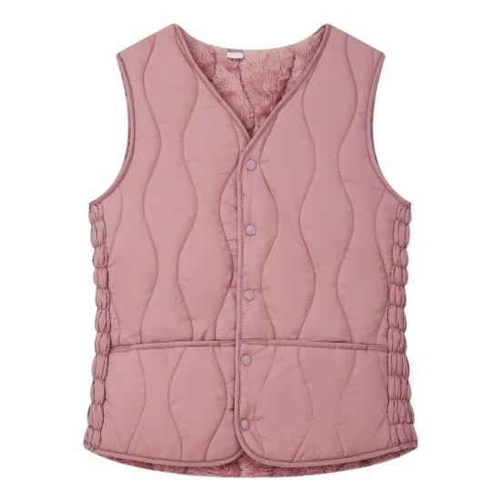 Women's Warm Padded Vest Lightweight Sleeveless Slim Fit Waistcoat Windproof Single-breasted Solid Color Vest for Fall